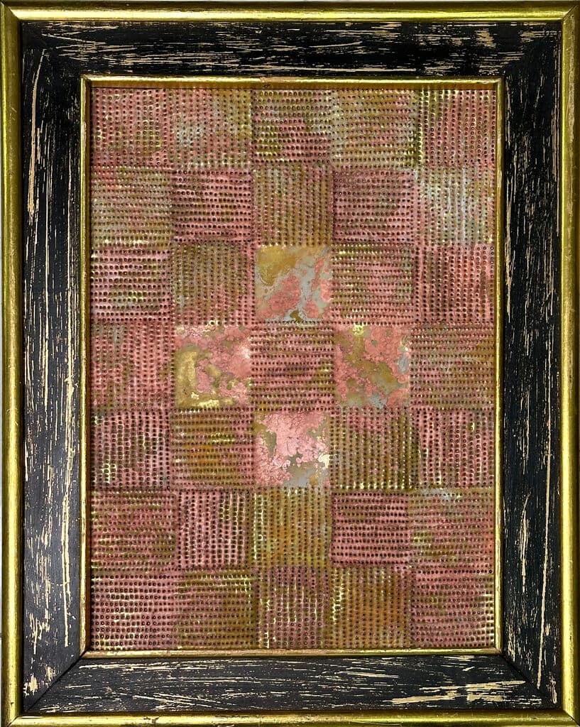 Mensaje de Mathias Goeritz - Hammered brass and metal fasteners on board, 1960´s