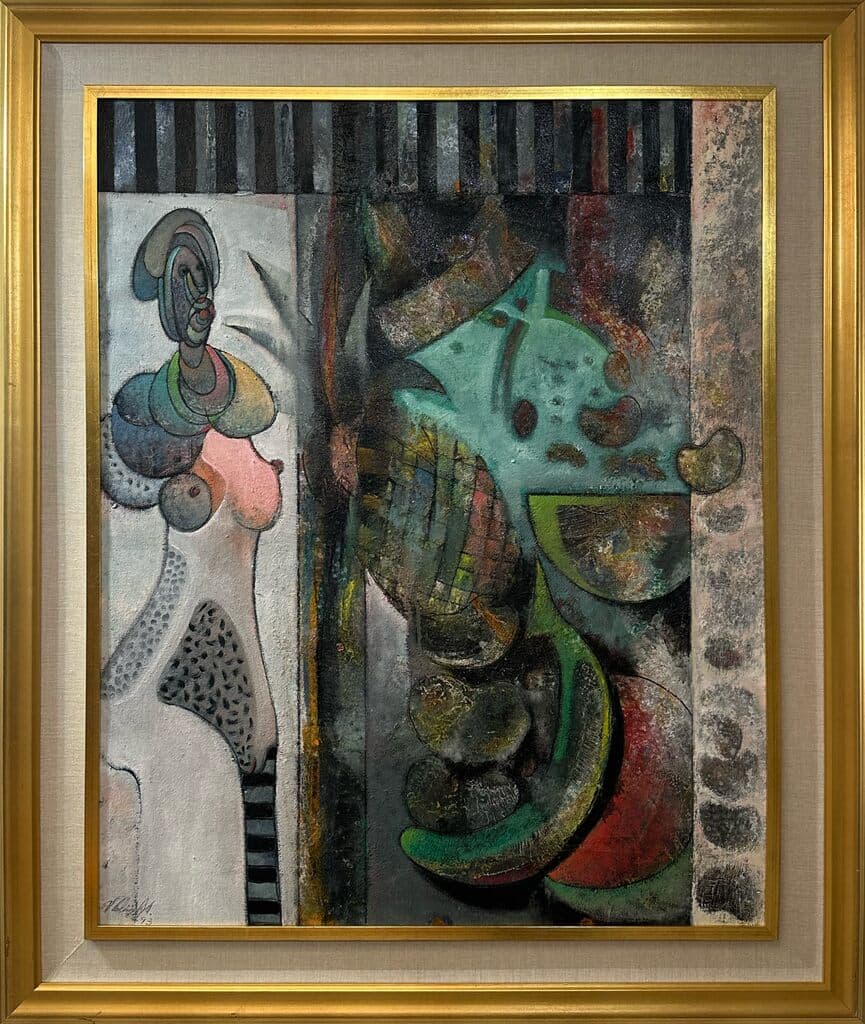 Señorita Bajo la Lluvia de Vladimir Cora - Oil on canvas, 1993