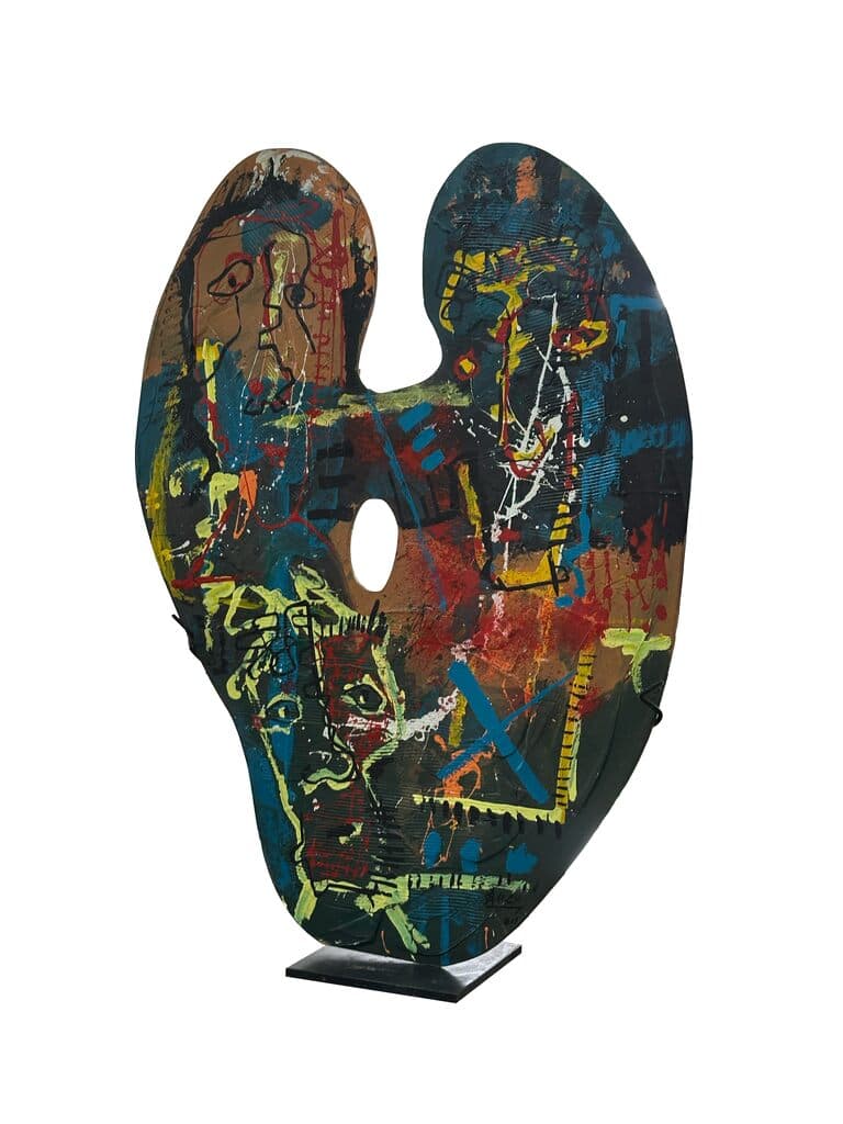 Untitled de Alejandro Santiago - Mixed media on paint palette, 2011