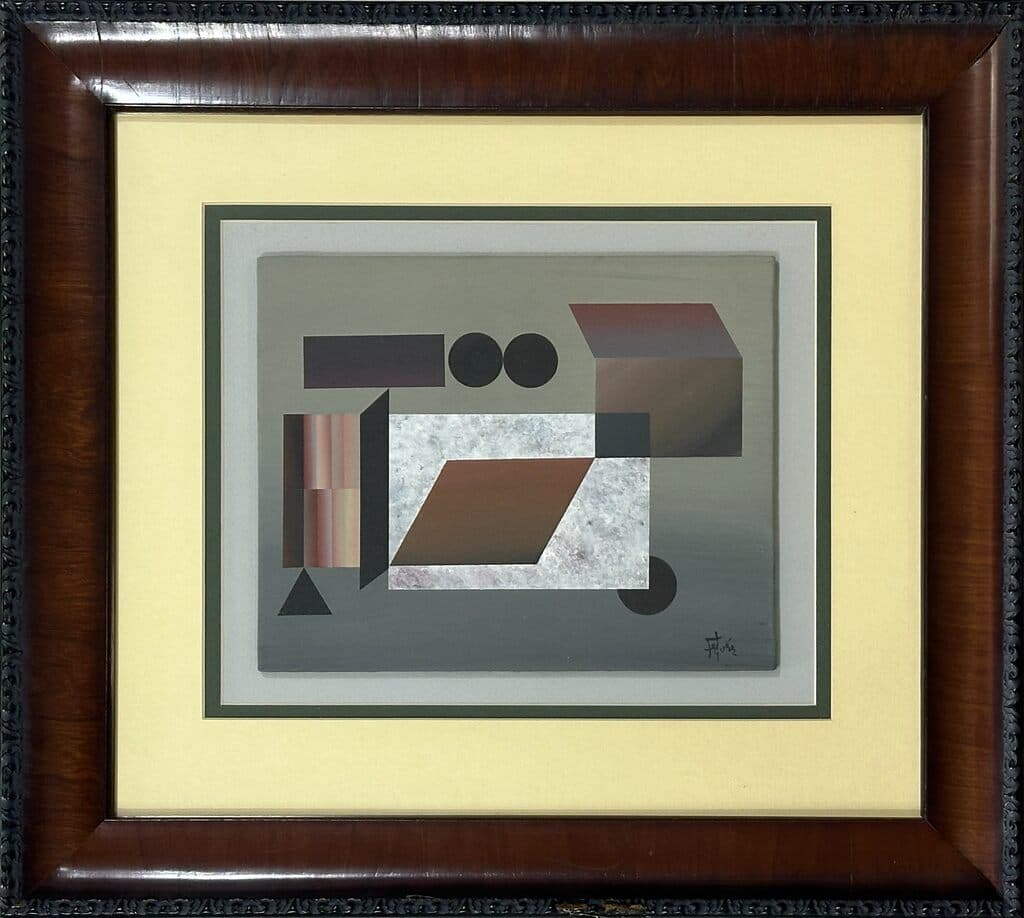 Untitled, Geometry de Manuel Felguérez - Oil on board