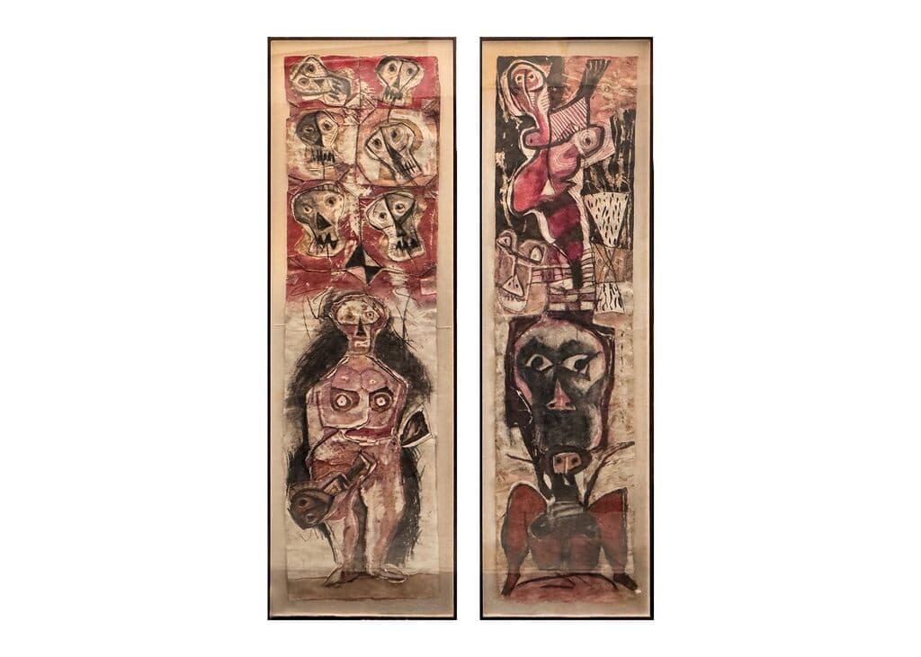 Sin título de Alejandro Santiago - Cochineal grain on paper, 1999