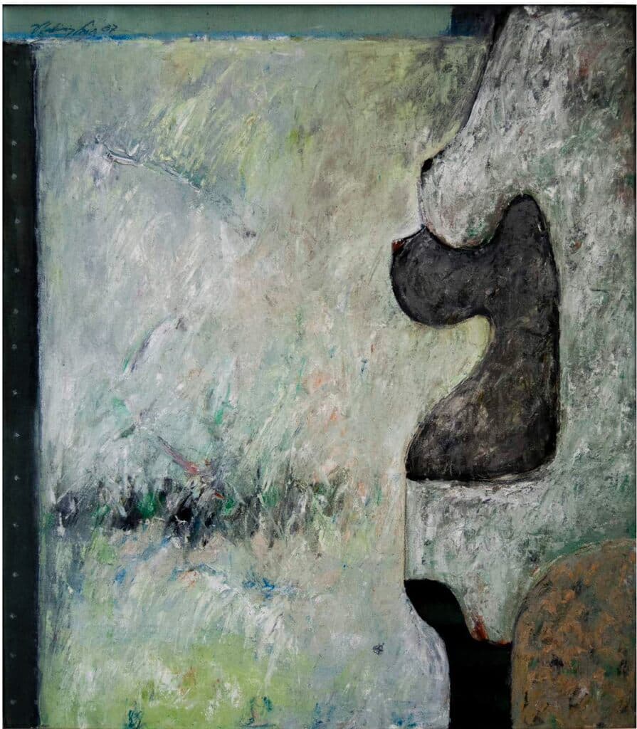Torso en Gris de Vladimir Cora - Oil on canvas, 1990s