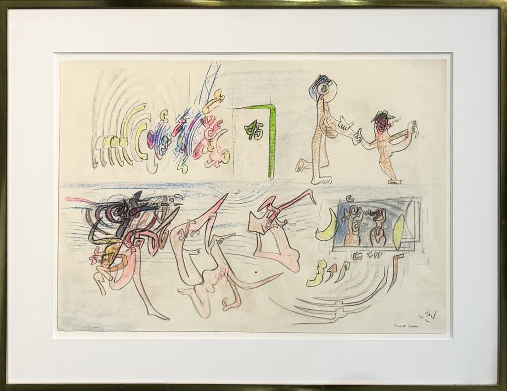 Covent Garden de Roberto Matta - Oil crayon on paper, 1977