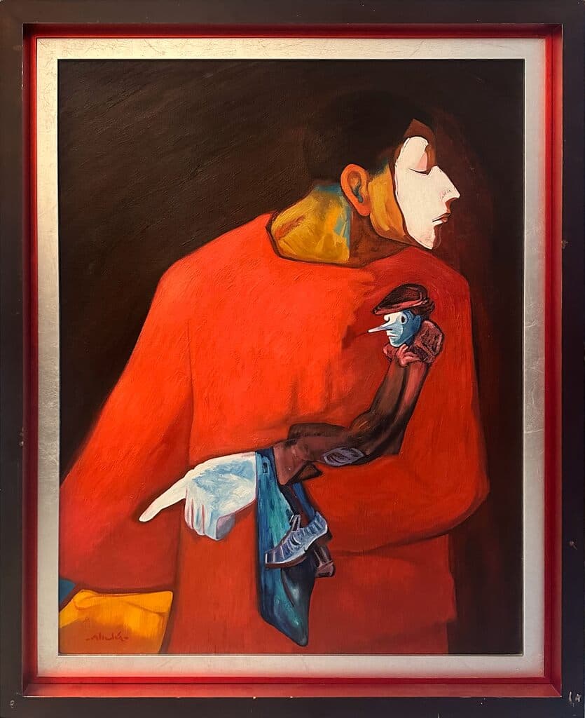 Mimo con Pinocho de Alfredo ALCALDE - Oil on canvas, 2017