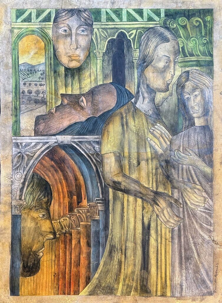 Rostros de Rodolfo Morales - Coloured pencils on paper, 1980s