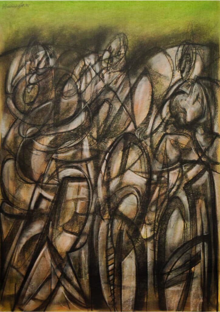 Mujeres de Vladimir Cora - Pastel on paper, 1996