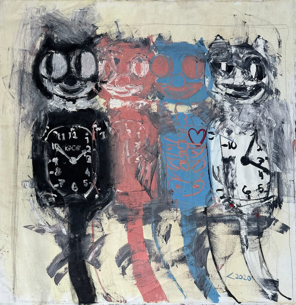 Reloj de Dario Sandoval - Oil on canvas, Mixed media, 2020