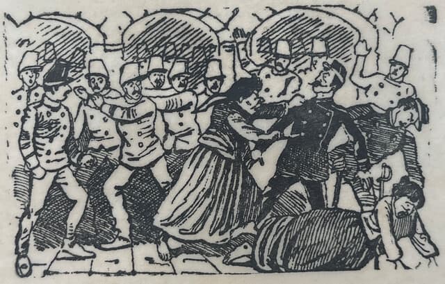 Original Woodcut on Rice Paper de José Guadalupe Posada
