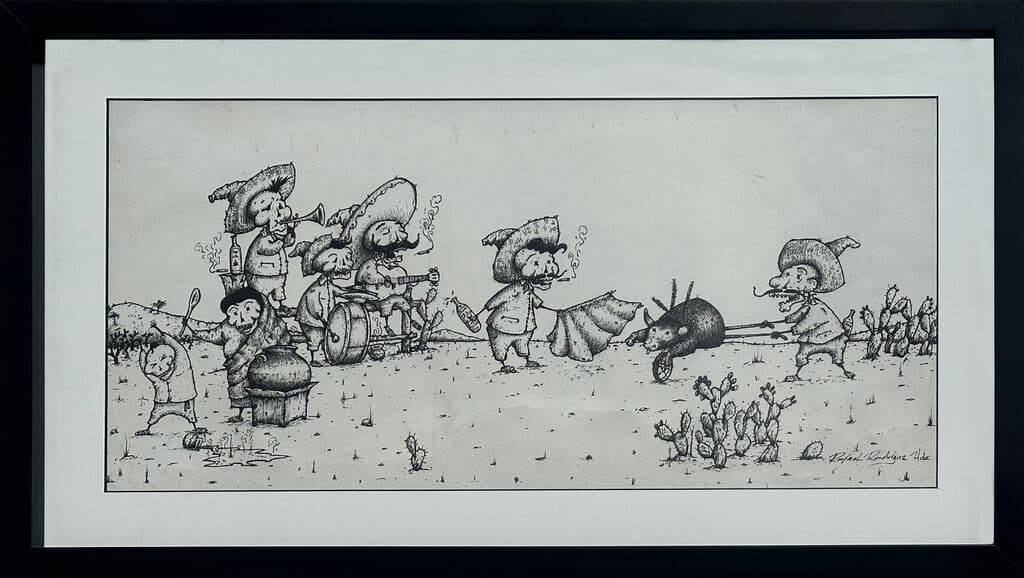 Celebración Mexicana de Rafael Rodriguez - Ink on paper, 2020s
