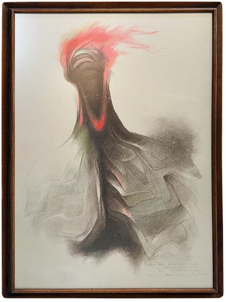 Personaje de Guillermo Meza - Mixed media on paper, 1964