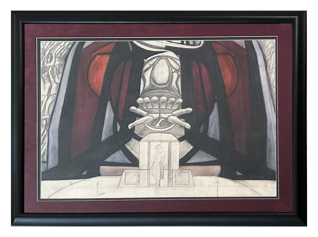 Estudio Para el Polyforum Siqueiros (Panel Central, Marcha de la Humanidad) de David Alfaro Siqueiros - Mixed Media on paper, 1960s