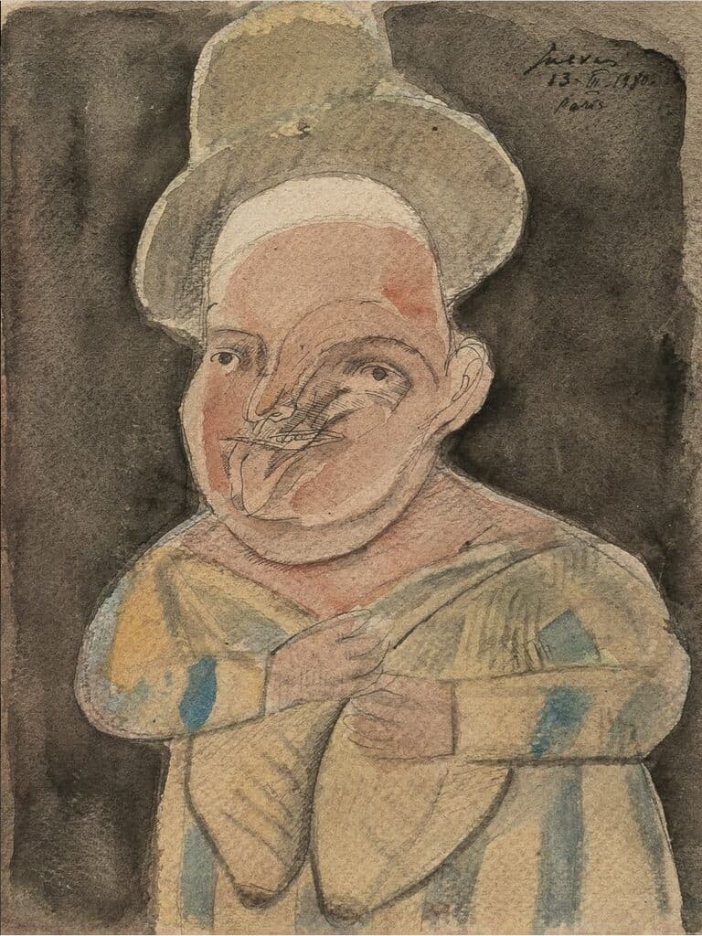 Figura Grotesca - Femme de Variete de José Luis Cuevas - Ink and gouache on paper, 1980