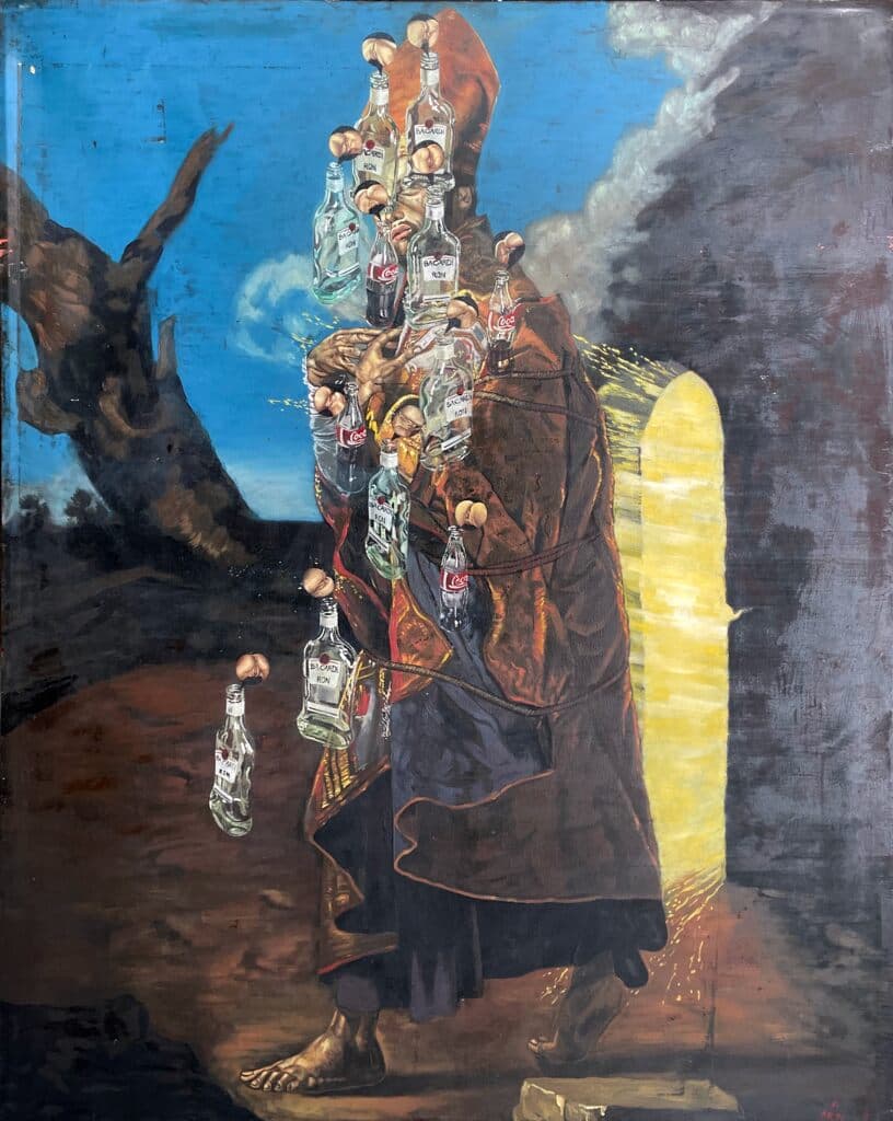 Personaje Saliendo del Horno Semi-Ileso de Enrique Oroz - Oil on canvas, 2008