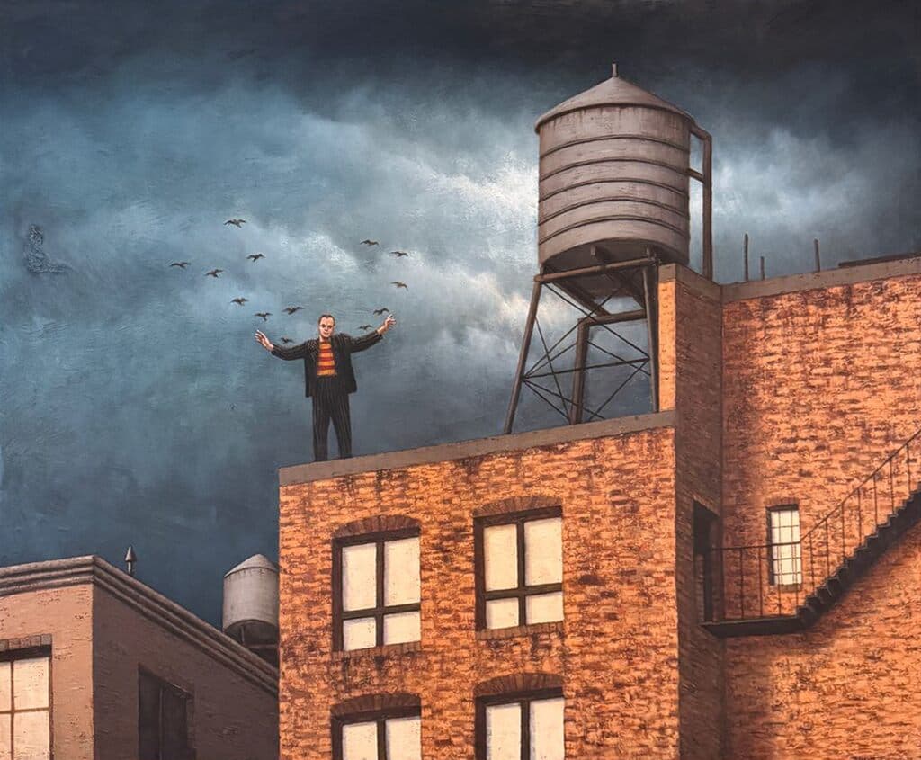 13 maneras distintas de contar un cuervo de Roberto Marquez - Oil on canvas, 2004