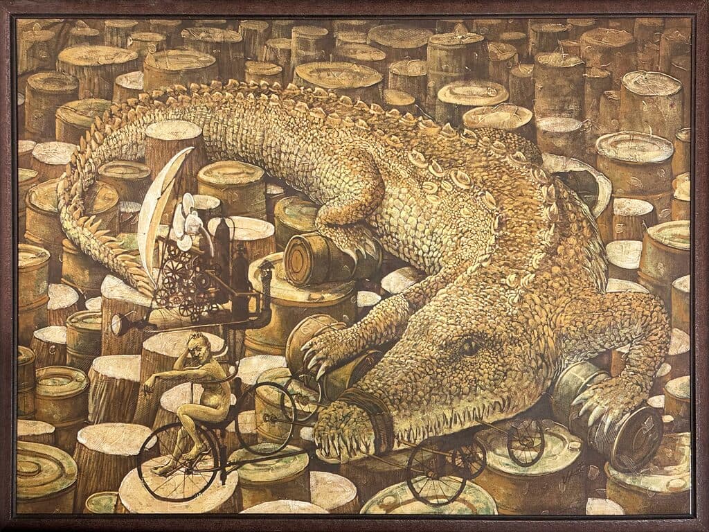 Cocodrilo de Víctor Huerta Batista - Oil on canvas