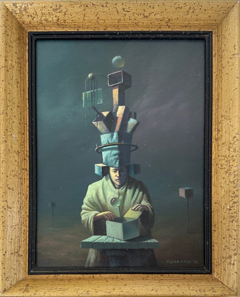 Mago con Caja de Fernando Garrido - Oil on canvas, 1976