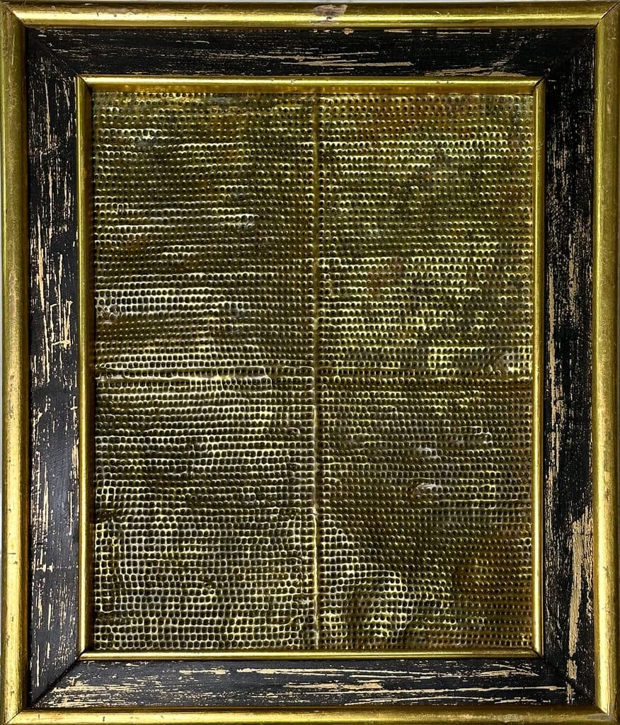 Mensaje de Mathias Goeritz - Hammered brass and metal fasteners on board, 1960s