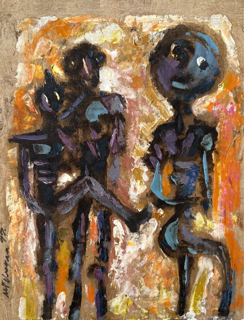 Migrantes de María Teresa Vieyra - Oil on Paper, 1997