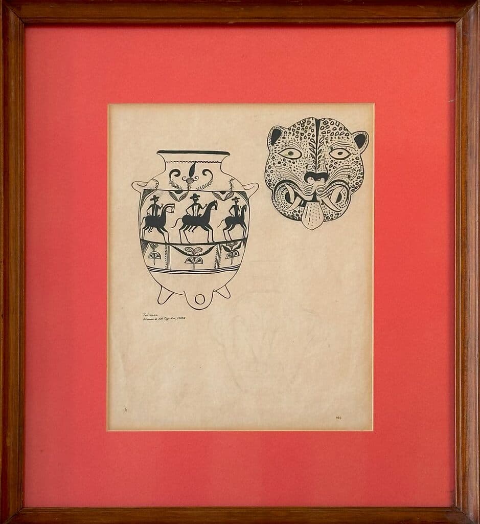Folk art ink drawing de Miguel Covarrubias - Ink on paper, 1950s