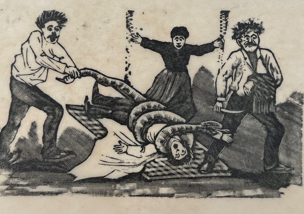 Original Woodcut on Rice Paper de José Guadalupe Posada - Woodcut print on handmade paper, Circa 1890