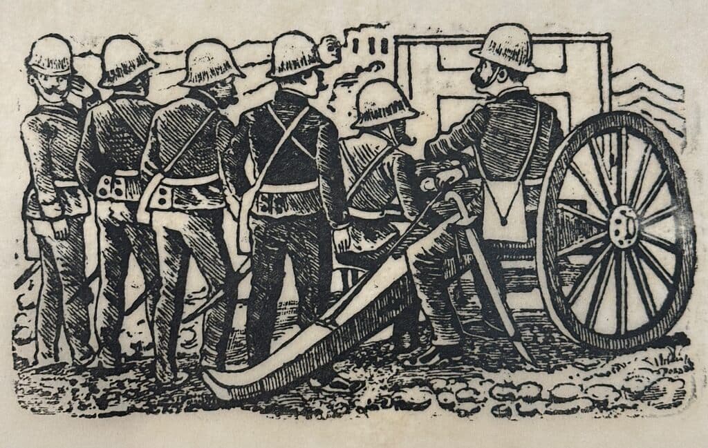 Original Woodcut on Rice Paper de José Guadalupe Posada - Woodcut print on handmade paper, Circa 1890
