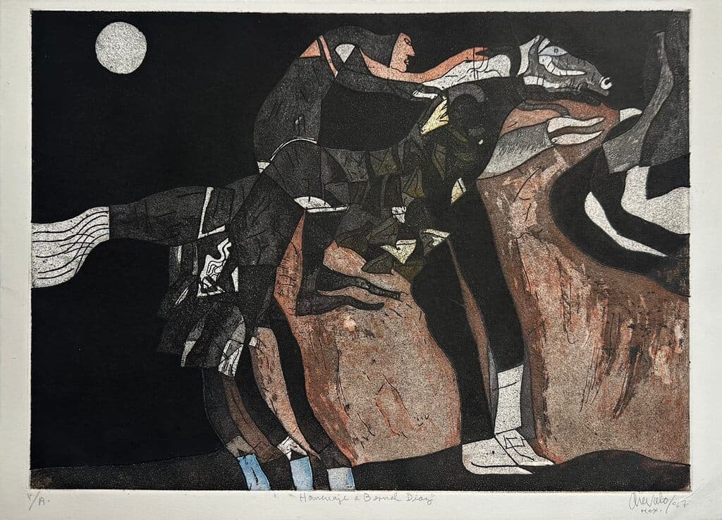 Homenaje a Bernal Díaz de Javier Arevalo - Etching, 1987