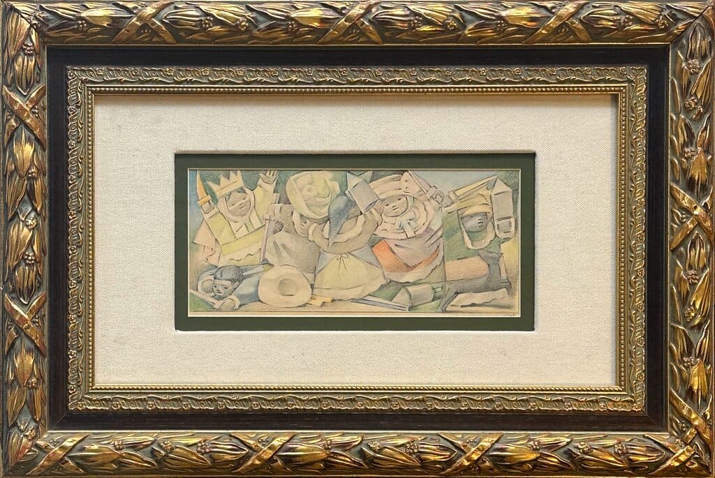 Pastorela de Jean Charlot - Coloured pencils on paper, 1948