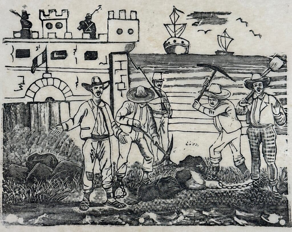 Original Woodcut on Rice Paper de José Guadalupe Posada - Woodcut print on handmade paper, Circa 1890