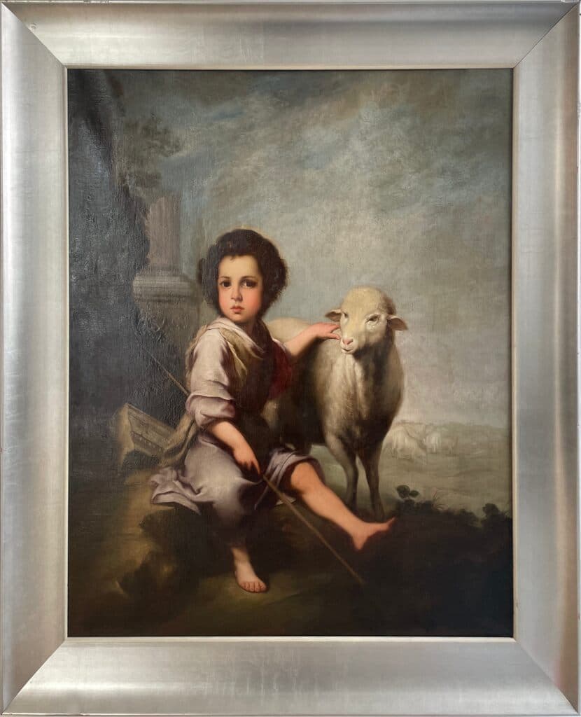 Niño Pastor de Manner of Bartolomé Esteban Murillo - Oil on canvas, Siglo XVIII