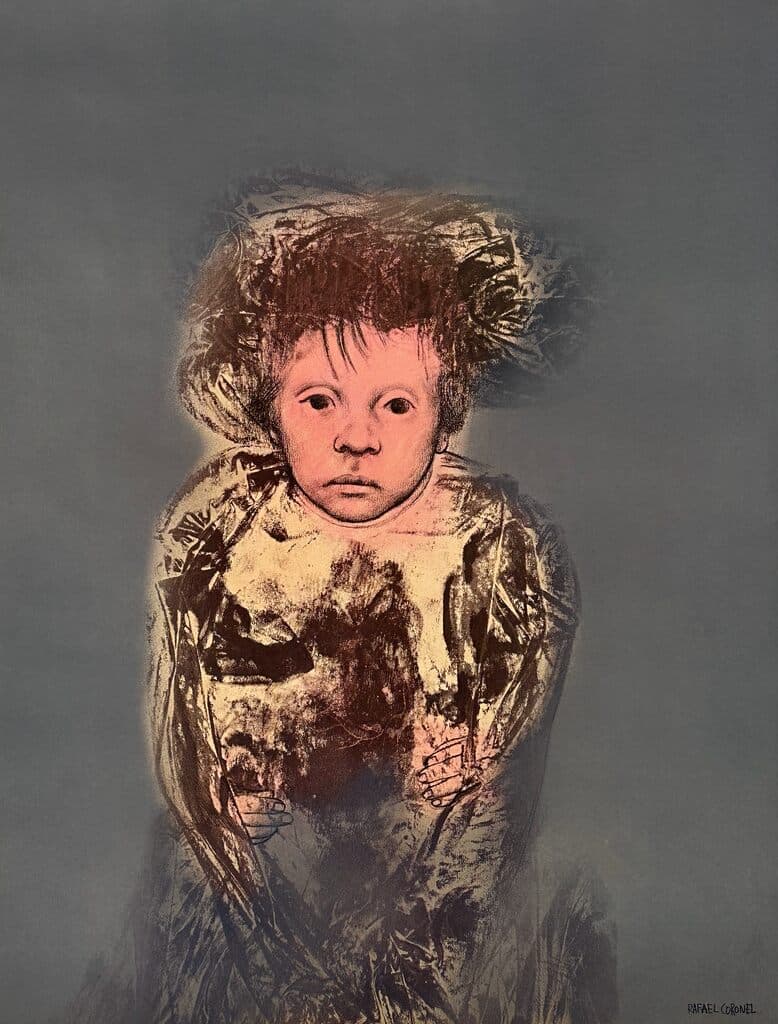 Portrait from Galeria de Arte Misrachi de Rafael Coronel - Offset Lithograph, signed in the plate, 1978