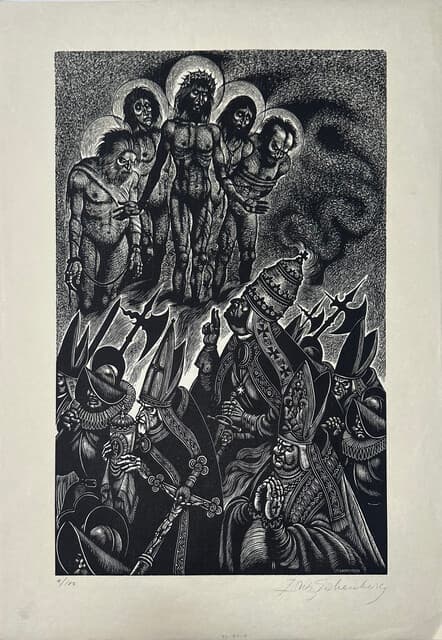 The Follies of the Popes, from In Praise of Folly de Fritz Eichenberg