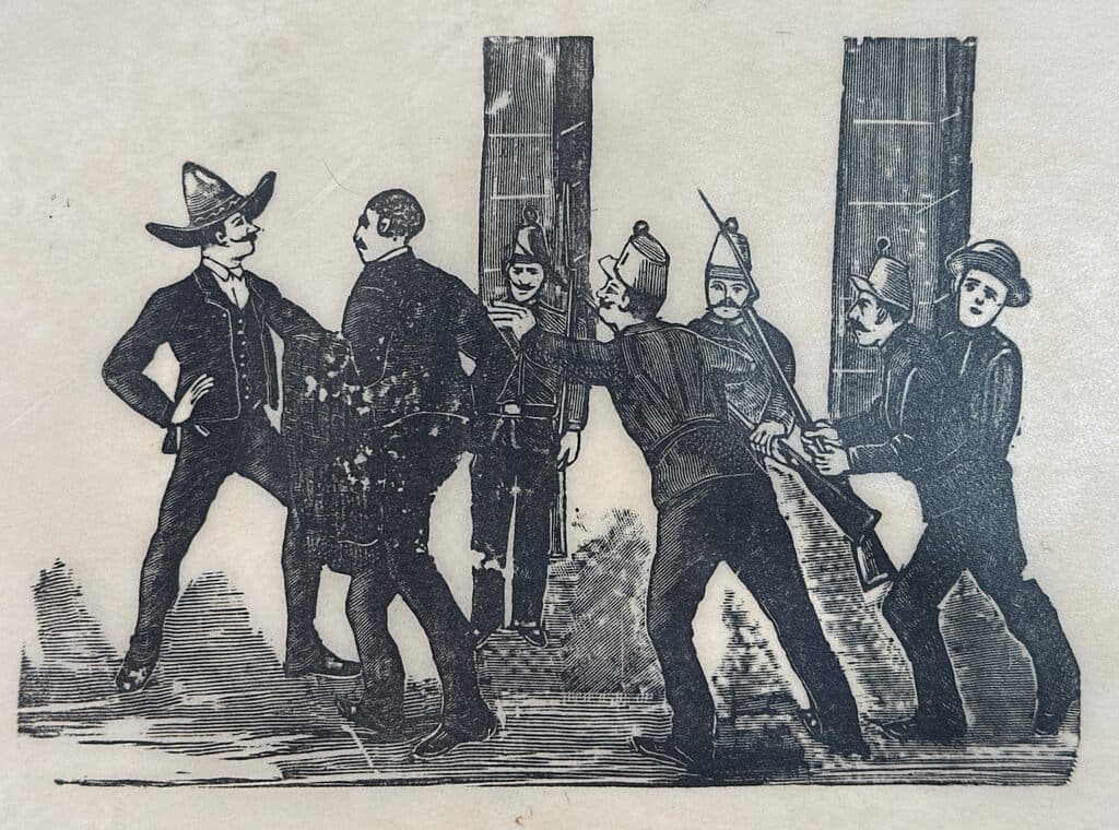 Original Woodcut on Rice Paper de José Guadalupe Posada - Woodcut print on handmade paper, Circa 1890