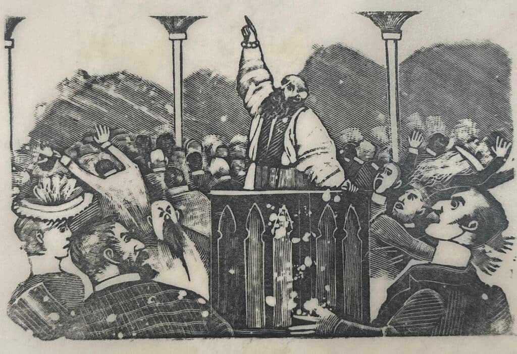 Original Woodcut on Rice Paper de José Guadalupe Posada - Woodcut print on handmade paper, Circa 1890