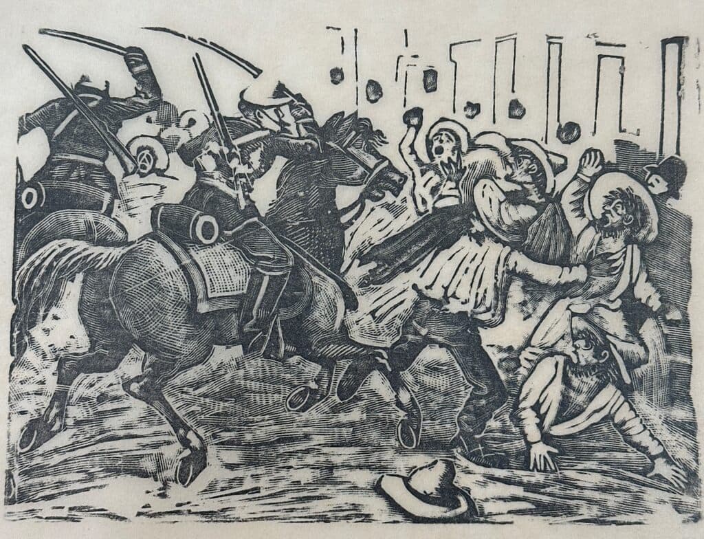 Original Woodcut on Rice Paper de José Guadalupe Posada - Woodcut print on handmade paper, Circa 1890