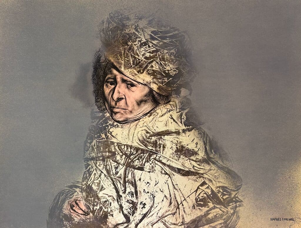 Portrait from Galeria de Arte Misrachi de Rafael Coronel - Offset Lithograph, signed in the plate, 1978