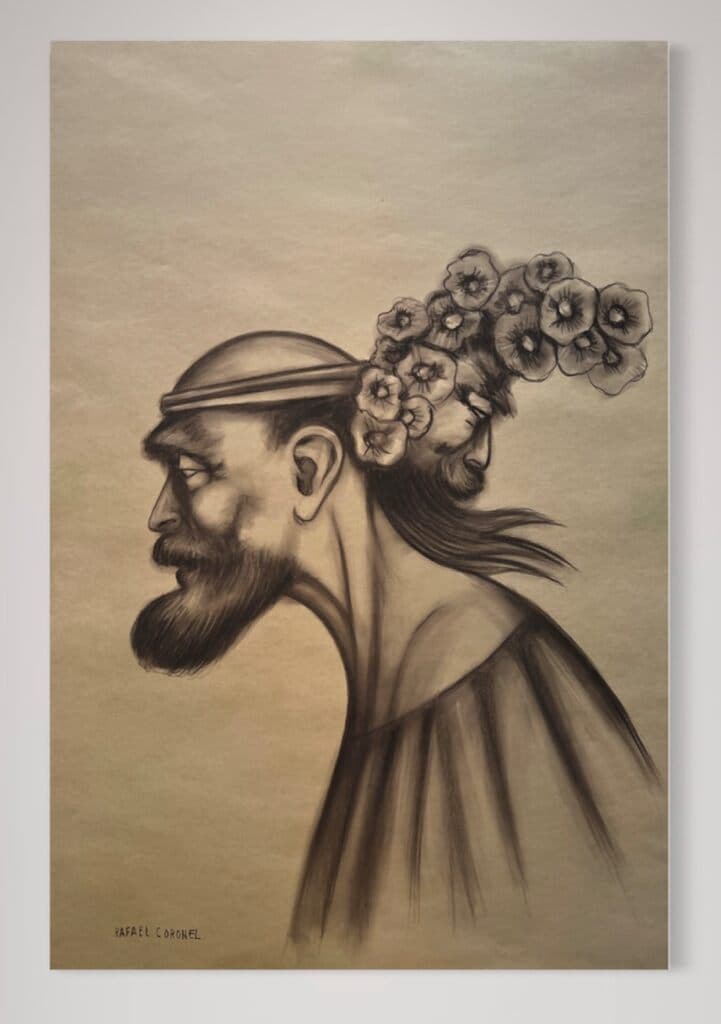 Sin título de Rafael Coronel - Charcoal on paper, 1990s-2000s
