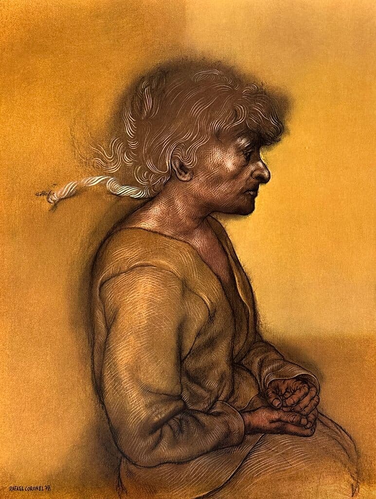 Portrait from Galeria de Arte Misrachi de Rafael Coronel - Offset Lithograph, signed in the plate, 1978