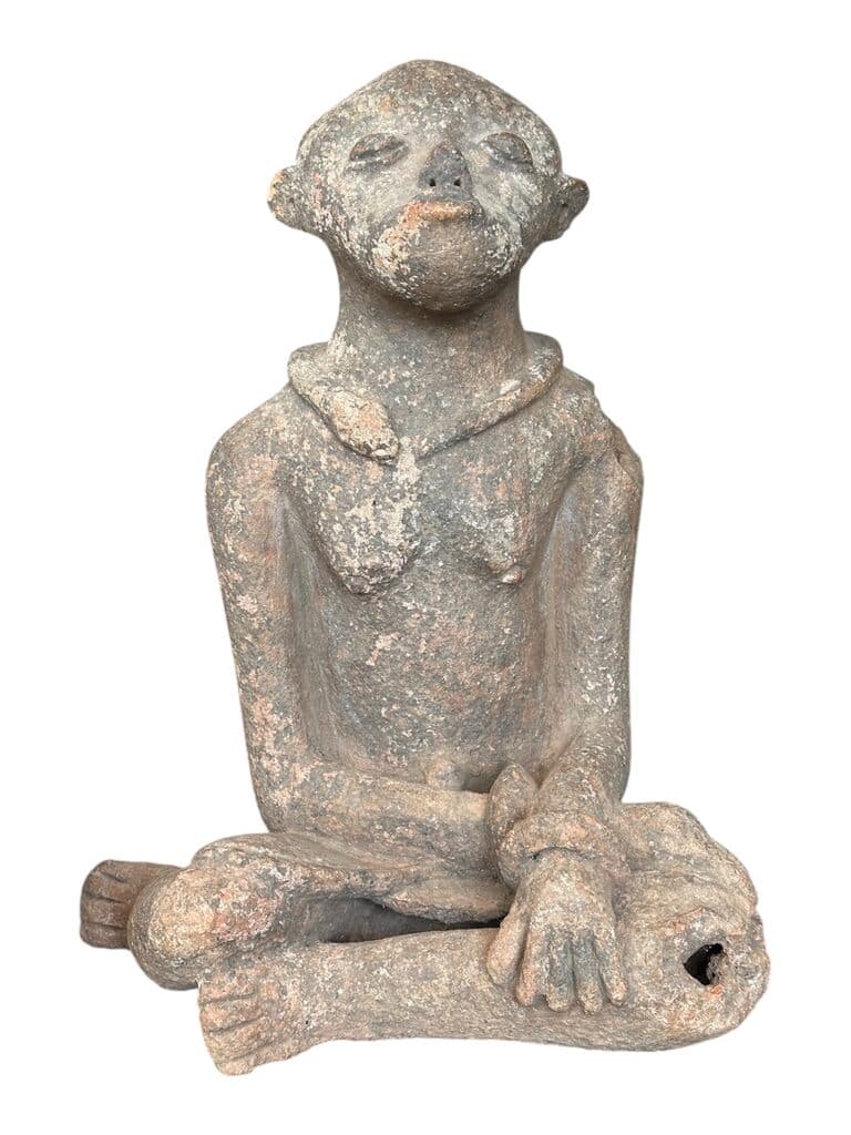 Fine African Seated Figure (probably Nok culture) de Unknown Artist - Terracotta, Siglo XIX