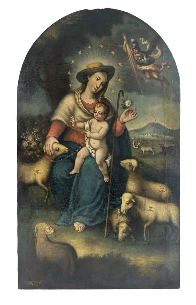 La Divina Pastora de Unknown Artist - Oil on canvas, Siglo XVIII