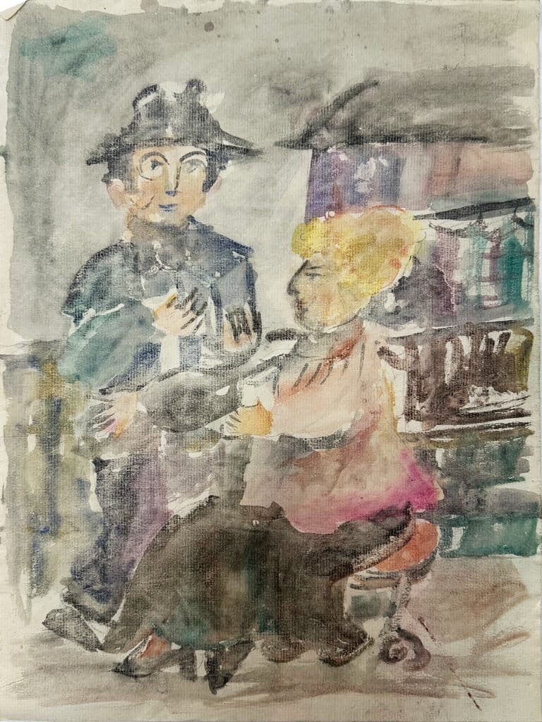 Traivalleur de bureau de María Teresa Vieyra - Watercolor on paper, 1963
