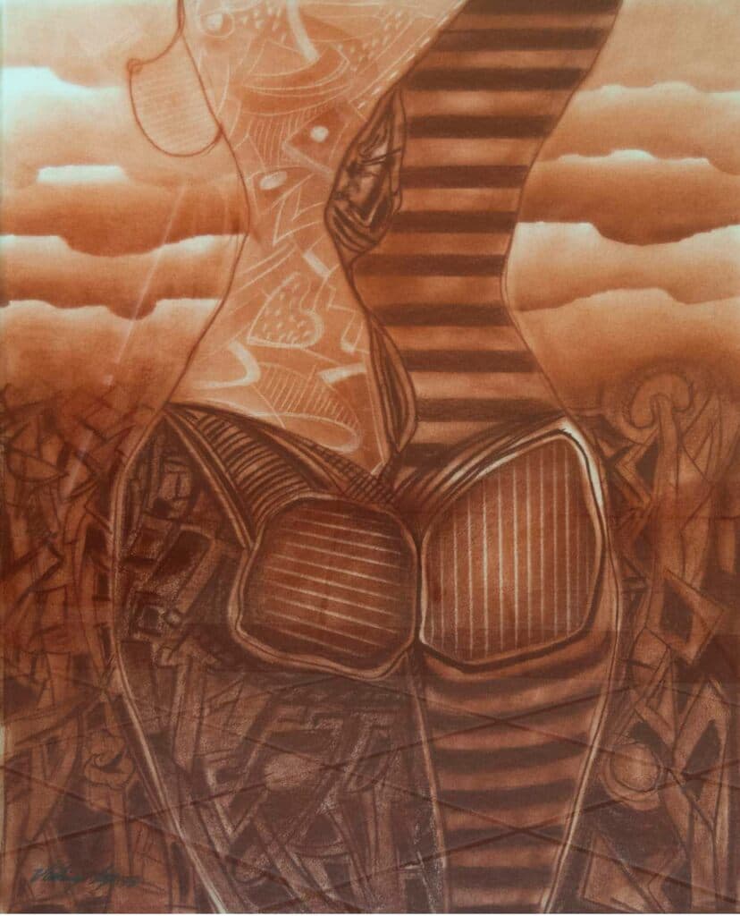 Torso de Vladimir Cora - Sanguine on paper, 1995