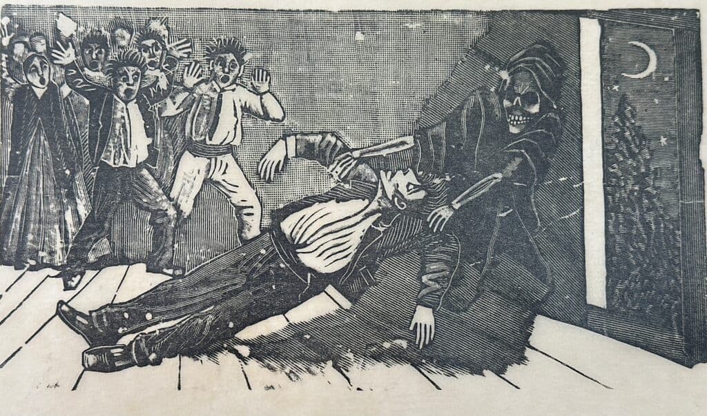 Original Woodcut on Rice Paper de José Guadalupe Posada - Woodcut print on handmade paper, Circa 1890
