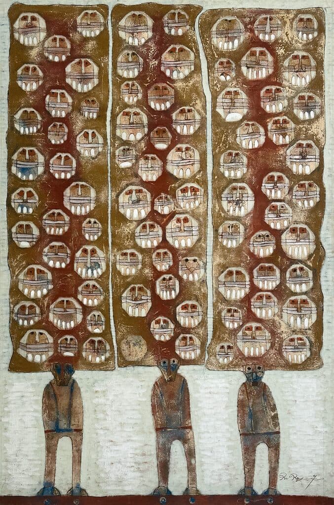 Sin título de Rolando Rojas - Oil and sand on canvas, 1990s-2000s