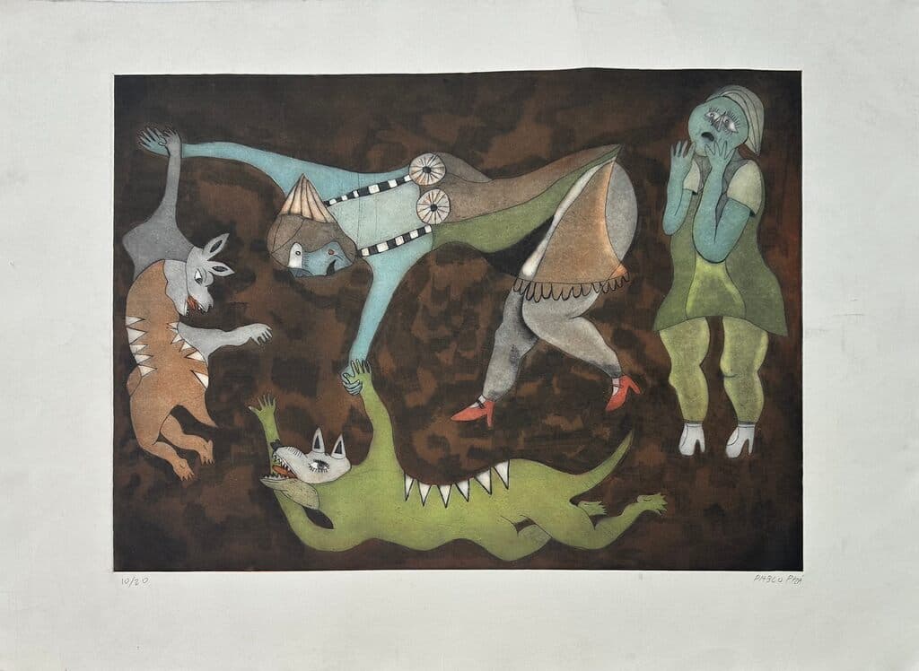 Personajes de circo de Pablo Piza - Etching