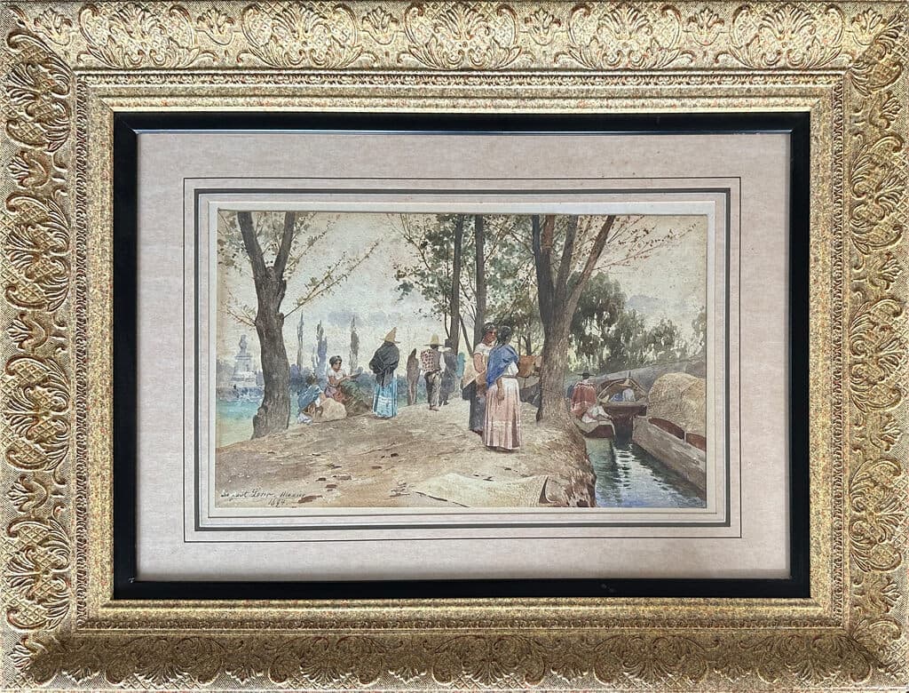 Acuarela de Xochimilco de August Lohr - Watercolor on paper, 1894