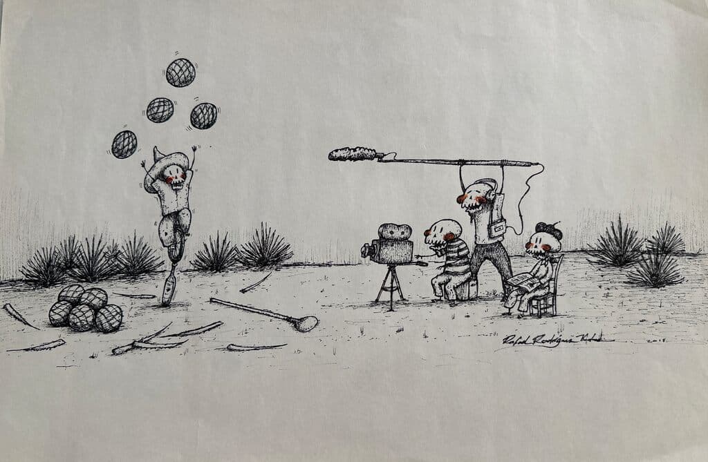 Filmación de Rafael Rodriguez - Ink on paper, 2018