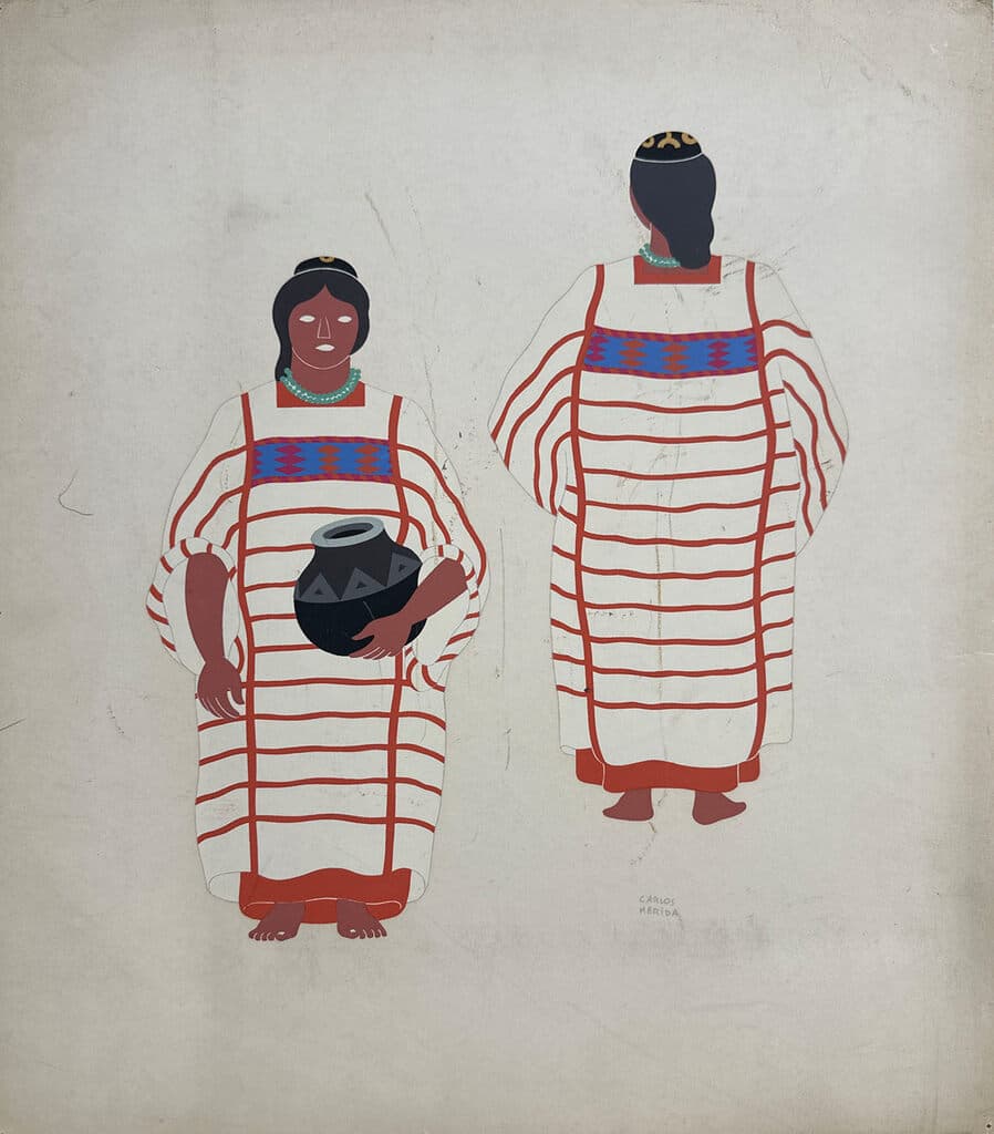 Custom of Mexico Series de Carlos Merida - Screenprint on paper, 1970s