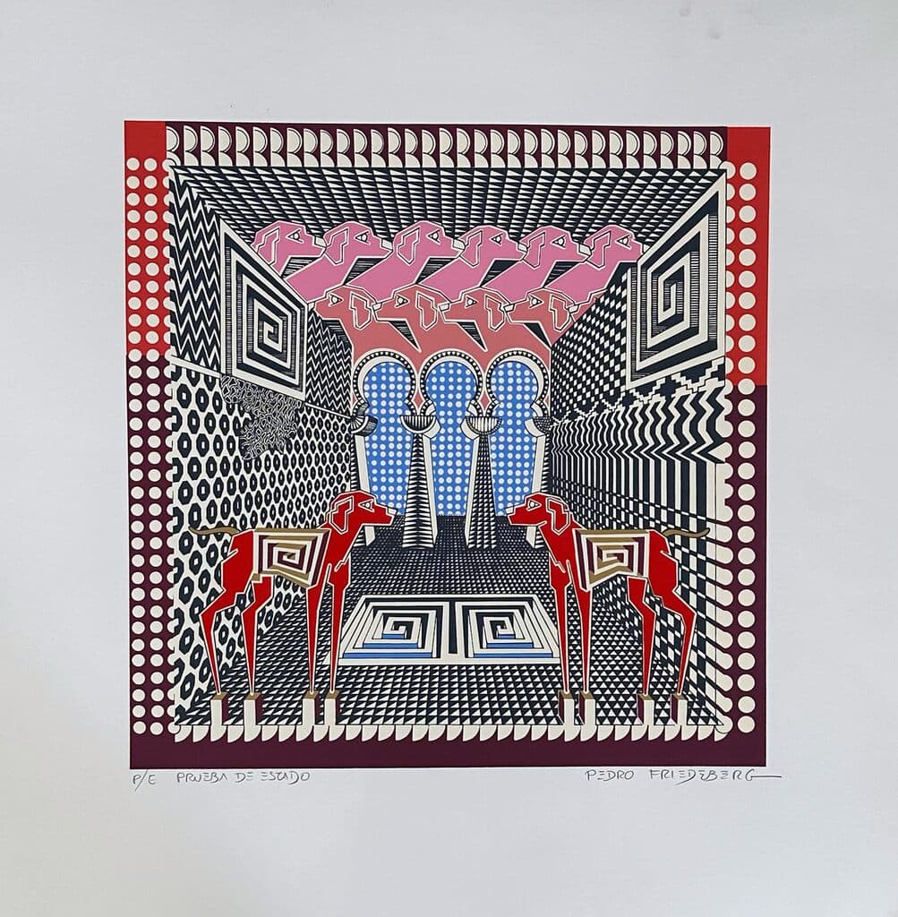 Architectural dogs de Pedro Friedeberg - Screenprint on paper, 2000-2015