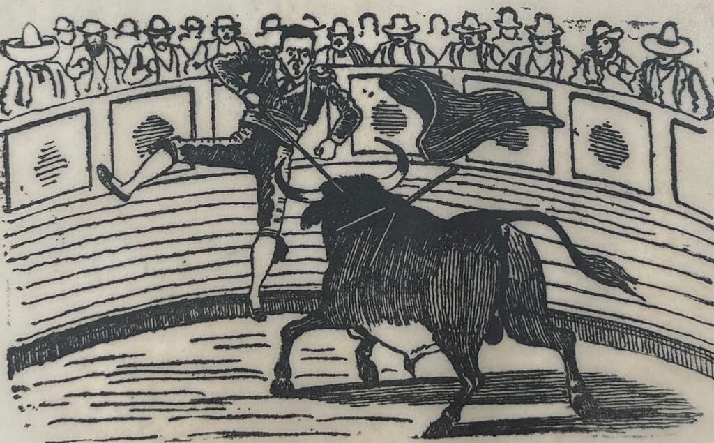 Original Woodcut on Rice Paper de José Guadalupe Posada - Woodcut print on handmade paper, Circa 1890