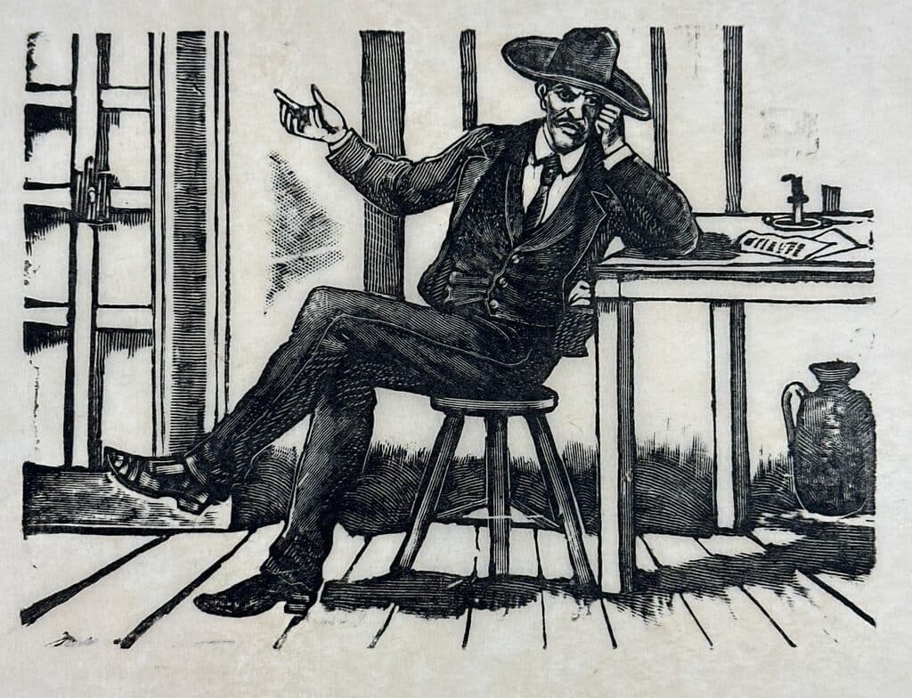 Original Woodcut on Rice Paper de José Guadalupe Posada - Woodcut print on handmade paper, Circa 1890